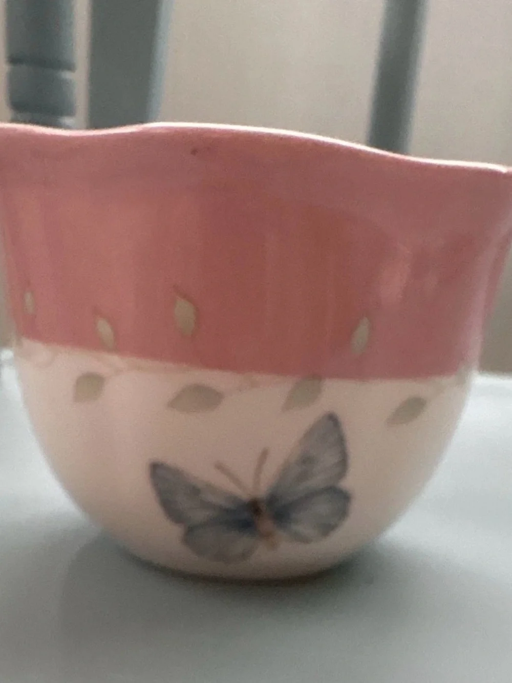 Lenox Pink and Butterfly meadow dessert Bowl